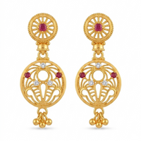 Darshana Jewels Gold Plated Traditional Small Dangler Earrings (Pack of 6)