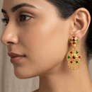 Darshana Jewels Gold Plated Traditional Small Dangler Earrings(Pack Of 6)