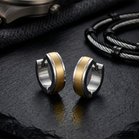 Urthn 2 Tone Plated Stud Mens Bali 