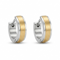 Urthn 2 Tone Plated Stud Mens Bali (1 Piar)(Pack of 6)