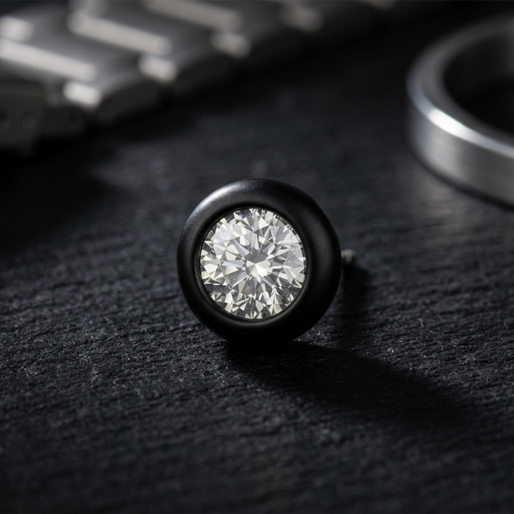 Urthn Silver Plated Stud Mens Earrings
