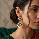Urthn Antique Gold Plated Pearl Jhumki Earrings for Women(Pack Of 6)