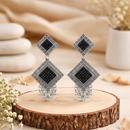Urthn Oxidised Silver Plated Traditional Jhumki Earrings for Women