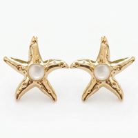 Urthn Gold Plated Stylish Starfish Earring for Women(Pack of 6)