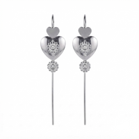 Urthn Oxidised Plated Heart Shape Ear cuff(Pack of 6)