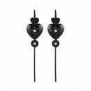 Urthn Black Plated Heart Shape Ear cuff(Pack of 6)