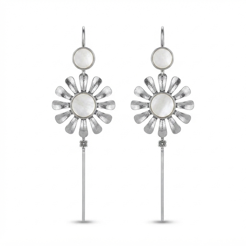 Urthn Oxidised Plated Floral Ear cuff(Pack of 6)