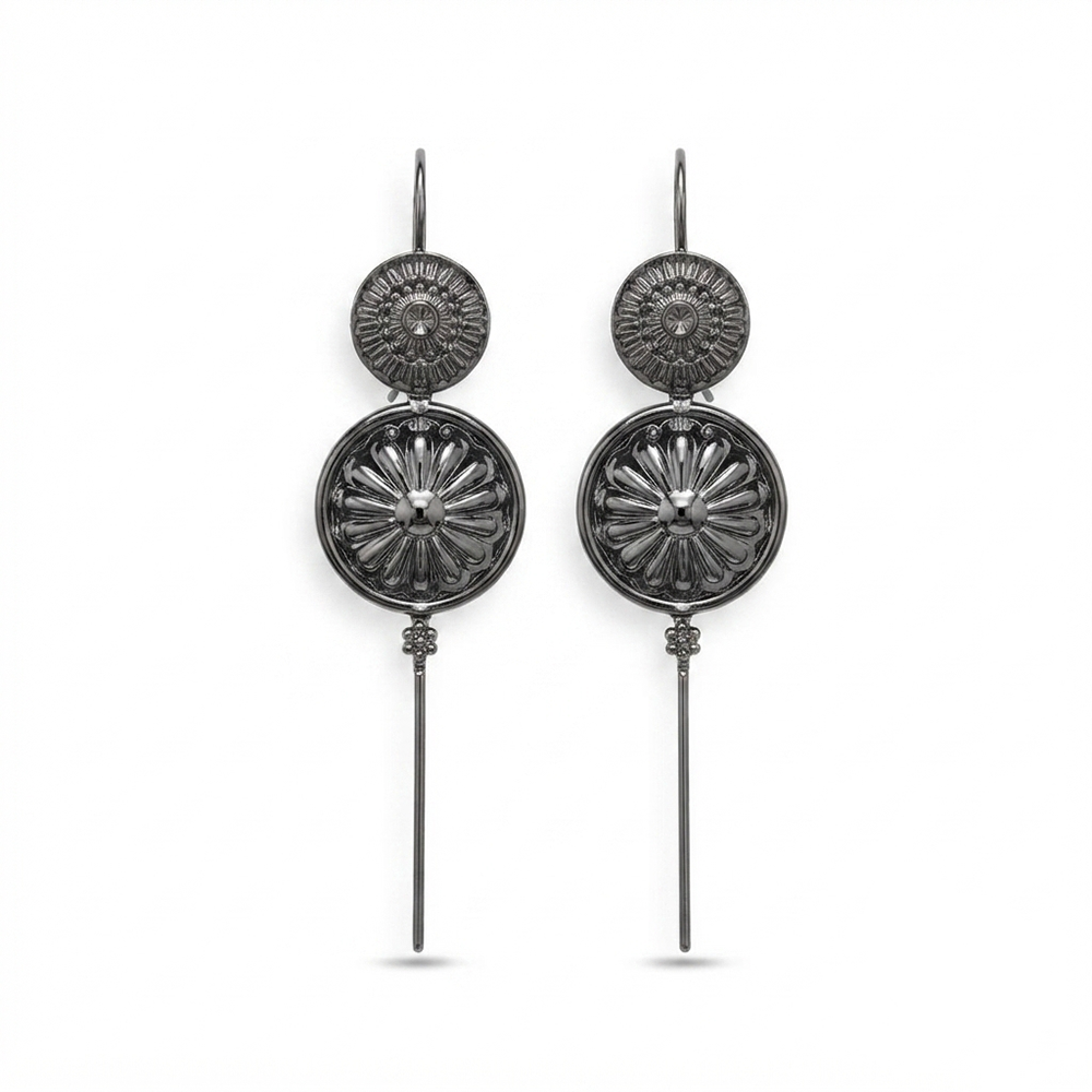 Urthn Black Plated Round Ear cuff(Pack of 6)