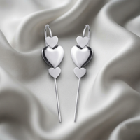 Urthn Oxidised Plated Heart Shape Ear cuff(Pack of 6)