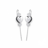 Urthn Oxidised Plated Heart Shape Ear cuff(Pack of 6)