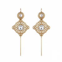 Urthn Gold Plated Oval Ear cuff(Pack of 6)