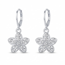 Urthn Silver Plated Austrian Stone Floral Shape Hoop Earrings for Women(Pack Of 6)