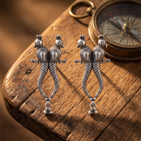 Urthn Oxidised Peacock Stud Earrings For Women And Girl