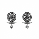 Urthn Oxidised Silver Tribal Disc Stud Earrings for Women (Pack of 6 )