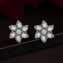 Urthn Silver Plated Austrian Stone Stud Earrings 
