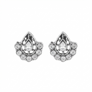 Urthn Silver Plated Austrian Stone Stud Earrings (Pack of 6 )
