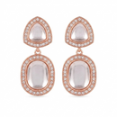 Urthn Rose Gold Plated Kundan And Austrian Stone Dangler Earrings(Pack of 6 )