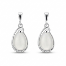 Urthn Silver Plated Monalisa Stone Dangler Earrings(Pack of 6 )
