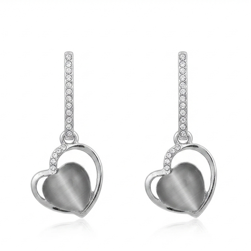 Urthn Silver Plated Monalisa Stone Dangler Earrings(Pack of 6 )