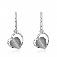 Urthn Silver Plated Monalisa Stone Dangler Earrings(Pack of 6 )