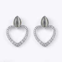 Urthn Silver Plated Monalisa Stone Dangler Earrings(Pack of 6 )