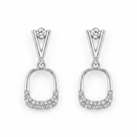 Urthn Silver Plated Austrian Stone Dangler Earrings(Pack of 6 )