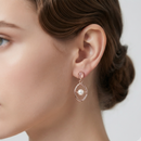 Urthn Rose Gold Plated Monalisa Stone Dangler Earrings(Pack of 6 )