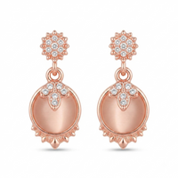 Urthn Rose Gold Plated Monalisa Stone Dangler Earrings(Pack of 6 )