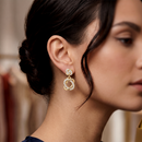Urthn Gold Plated Austrian Stone Small Dangler Earrings(Pack of 6 )