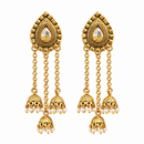 Urthn Designer Gold Plated Austrian Stone Kashmiri Jhumki Earrings for Women(Pack of 3)