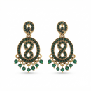 Urthn Designer Stone & Pearl Chandelier Earrings for Women(Pack of 3)