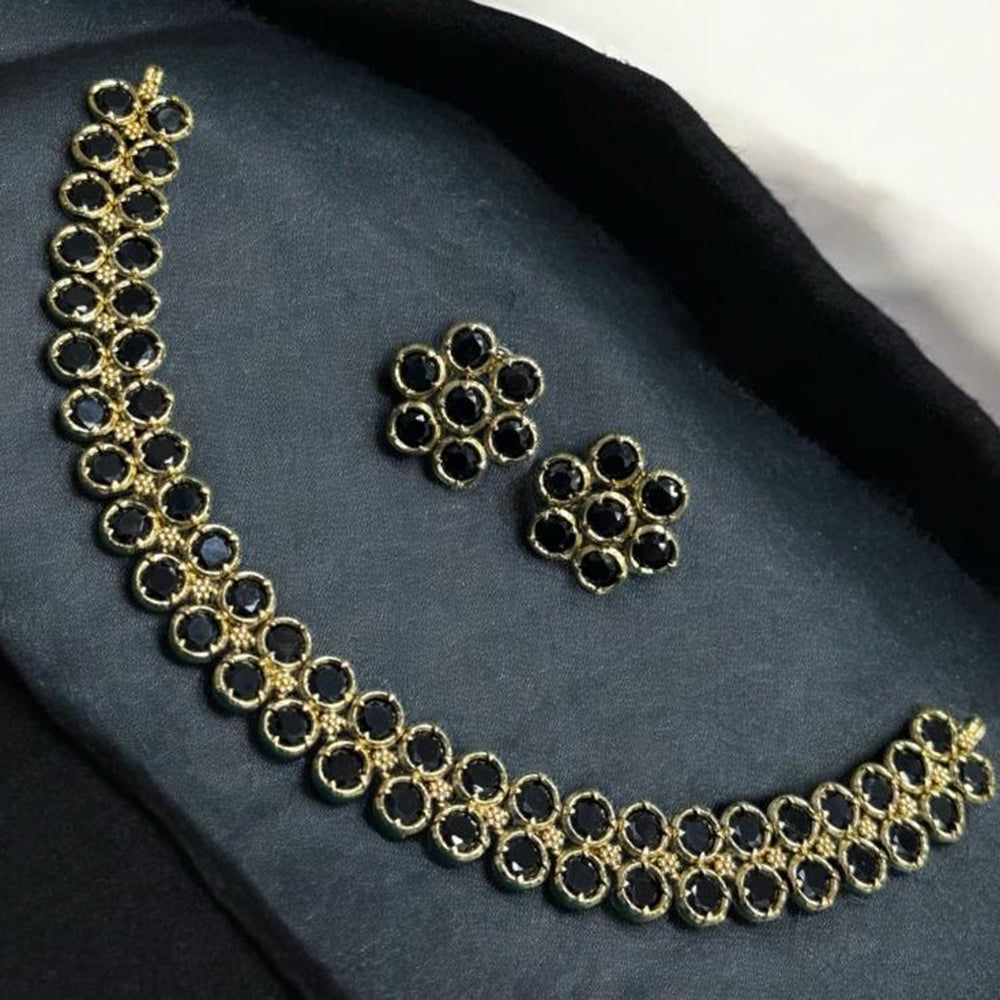 Sona Covering Gold Plated Pota Stone Necklace Set