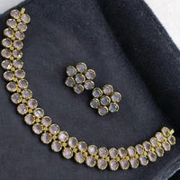 Sona Covering Gold Plated Pota Stone Necklace Set