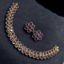 Sona Covering Gold Plated Pota Stone Necklace Set