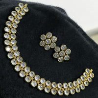 Sona Covering Gold Plated Pota Stone Necklace Set