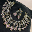 Sona Covering Gold Plated American Diamond Necklace Set