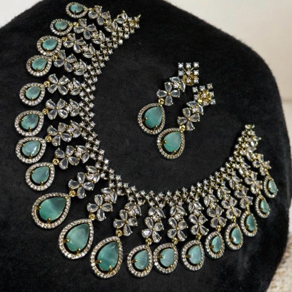 Sona Covering Gold Plated American Diamond Necklace Set