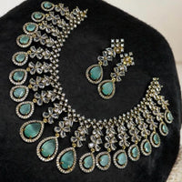 Sona Covering Gold Plated American Diamond Necklace Set