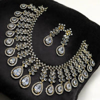 Sona Covering Gold Plated American Diamond Necklace Set