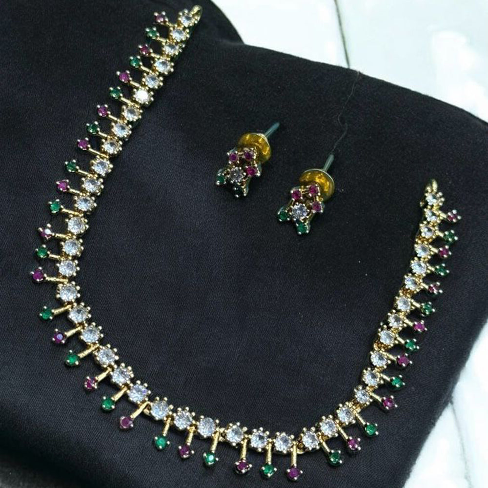 Sona Covering Charming Gold Plated Austrian Stone Necklace Set