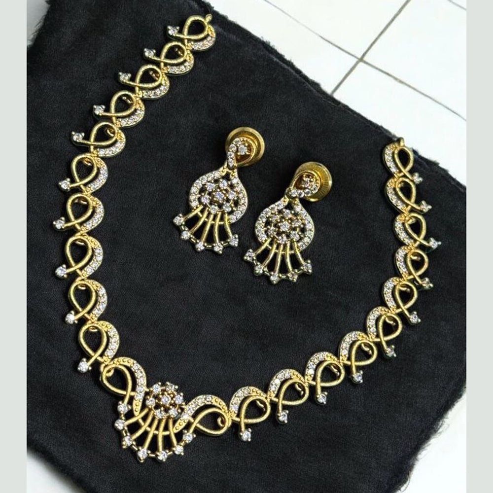 Sona Covering Charming Gold Plated Austrian Stone Necklace Set