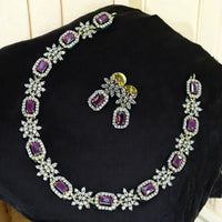 Sona Covering Charming Gold Plated Austrian Stone And Crystal Stone Necklace Set