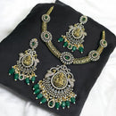 Sona Covering Royal Elegance Gold Plated American Diamond And Beads Temple Necklace Set