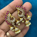Sona Covering Elegant Gold Plated Austrian Stone And Pearl Jhumki Earrings