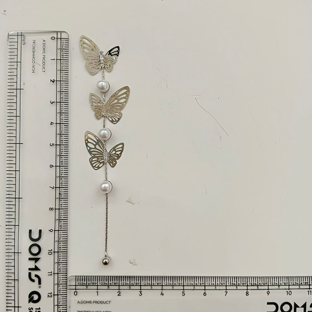 Urthn Trendy Long Tassel Earrings with Butterfly  Drop for Women (Pack Of 3)