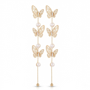 Urthn Trendy Long Tassel Earrings with Butterfly  Drop for Women (Pack Of 3)