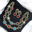 Sona Covering Royal Gold Plated Adorned with Austrian & Crystal Stone Necklace Set