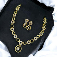 Sona Covering Charming Gold Plated Austrian Stone Necklace Set