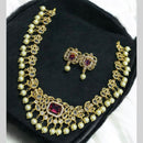 Sona Covering Gold Plated American Diamond Necklace Set