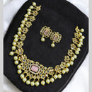 Sona Covering Gold Plated American Diamond Necklace Set